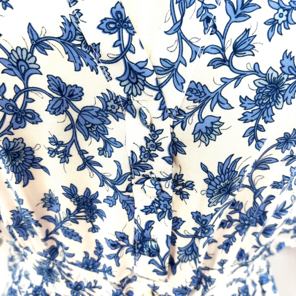 R.Vivimos Summer Floral Print Maxi Short Bell  Sleeve Dress Size L - Picture 10 of 15